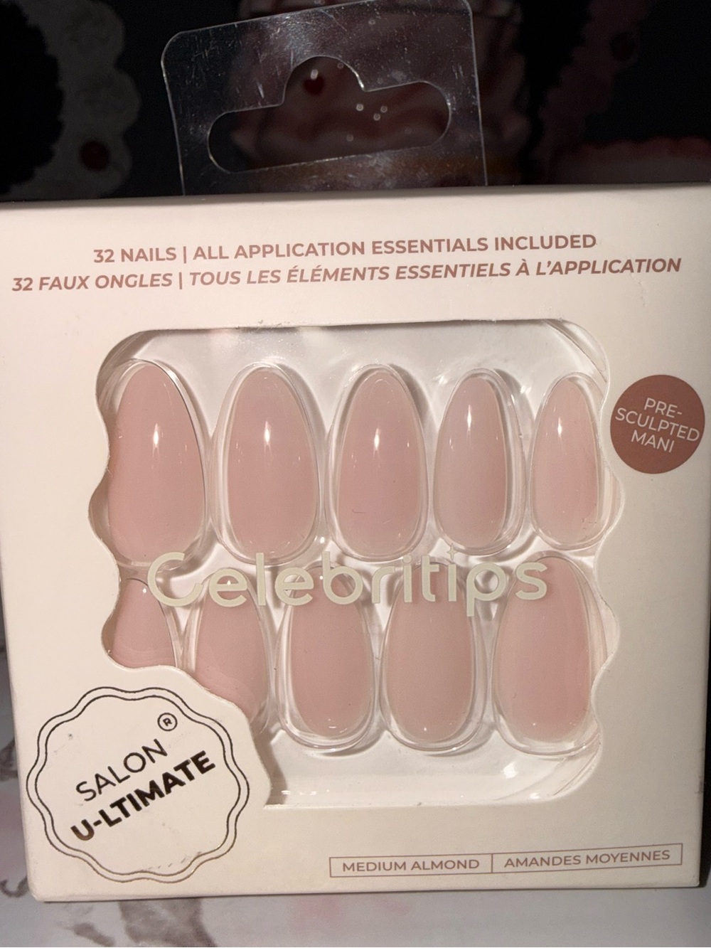 Celebritips “Bare Milk” Medium Almond Press-On Nails in Soft Pink